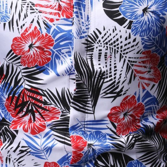 Men's Summer Beach Short-sleeved Floral Shirt - Image 8