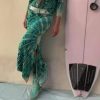 New Seaside Holiday Positioning Floral Print Slit Skirt - Image 5