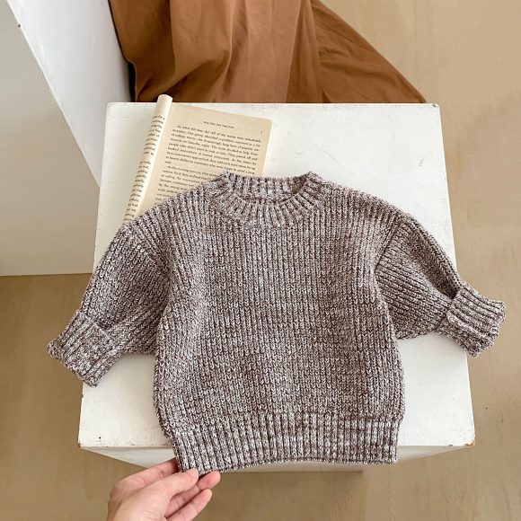 Infant Baby Girl Mixed Color Thick Needle Pullover Pants Pullover Fur Ball Knitted Hat 3-piece Set - Image 6