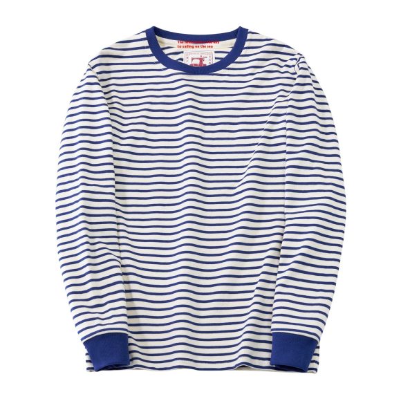 Classic Retro Cotton Striped Round Neck Casual Long Sleeve T-shirt Men - Image 3
