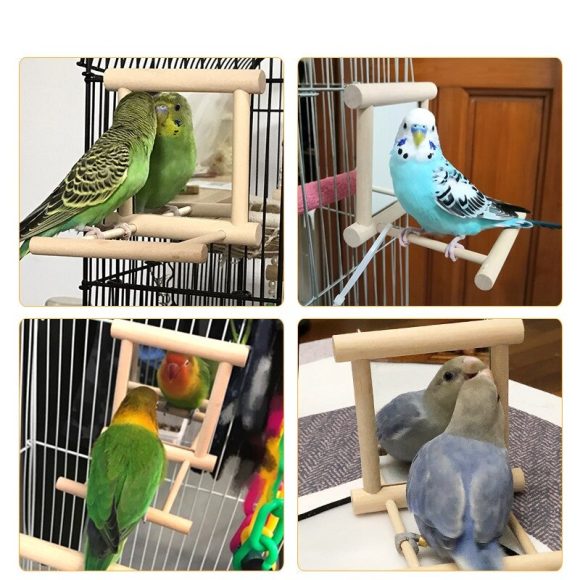 Bird stand with mirror - Image 6