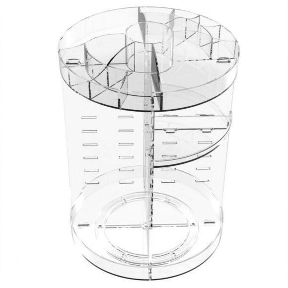 Rotating Cosmetics Storage Rack Table Red Skin Care Products Large Capacity - Image 3