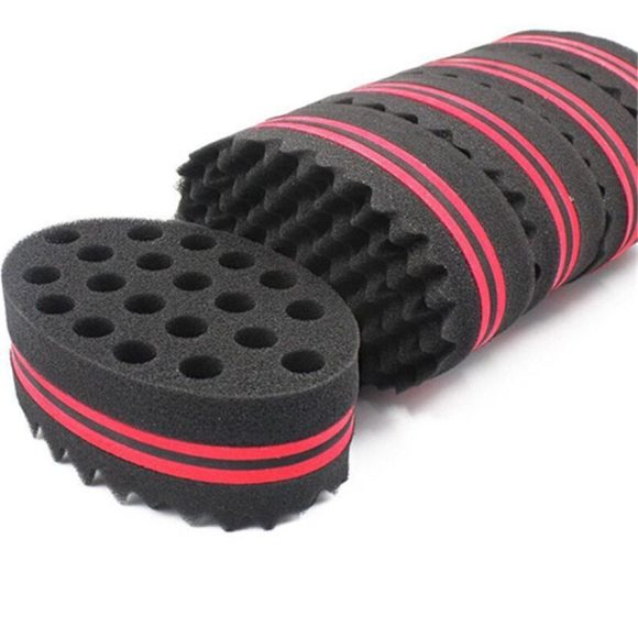 Wave-shaped Sponge Hair Twist Brush Double Sided Multi-holes Side Braid Hair Twist Curl Wave Styling Tools Braiders - Image 4