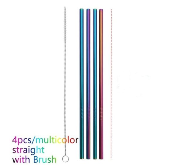 Colourful Reusable Stainless Steel Straws - Image 10