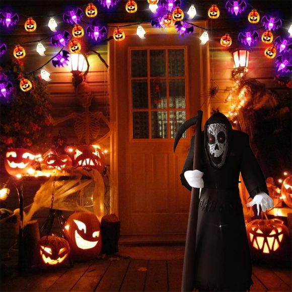 LED Halloween Pumpkin Spider Bat Skull String Light Lamp Home Garden Party Outdoor Halloween Decoration Lantern Light - Image 8