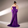 Long Sleeve Round Neck Party Beaded Big Bow Evening Dress - Image 4