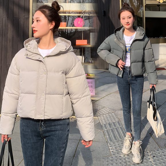 Women's Simple Casual Hooded Short Down Jacket - Image 7