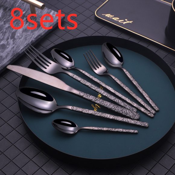 Embossed Textured Handle Steak Cutlery Western Cutlery - Image 5