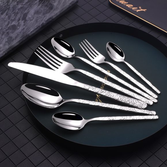 Embossed Textured Handle Steak Cutlery Western Cutlery - Image 8