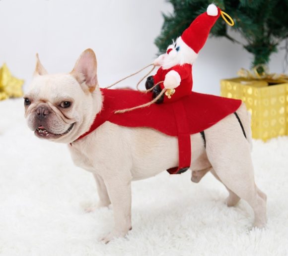 Dog Christmas Clothes Santa Claus Riding Deer - Image 8
