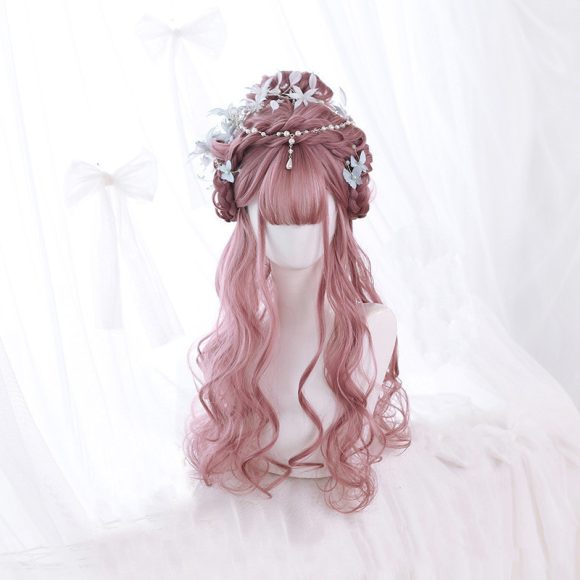 Long Curly Hair Fashion Full Headgear Air Bangs Chemical Fiber Wig - Image 5