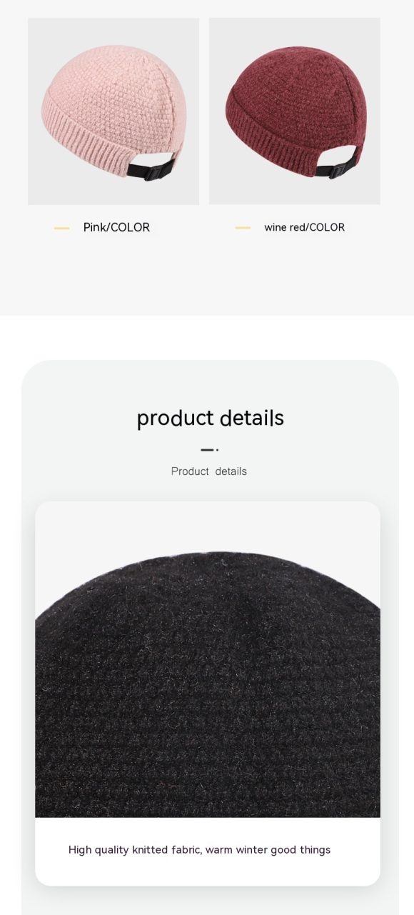 Outdoor Autumn And Winter Warm Hemming Knitted Woolen Cap - Image 2