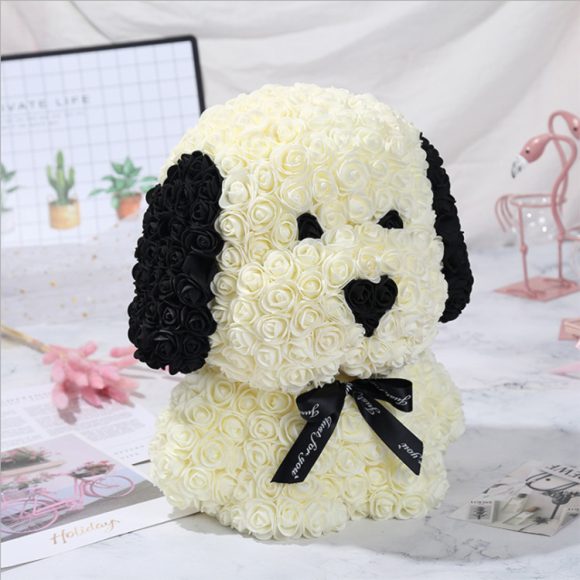 Valentine's Day Rose Pug Soap Flower Creative Gift Rose Bear Dog - Image 5