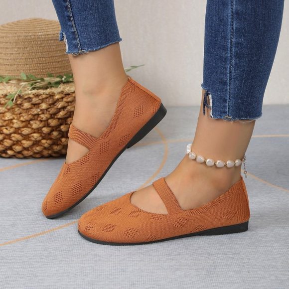 Doug Shoes Round Head Comfortable Flat Flying Woven Pumps - Image 7