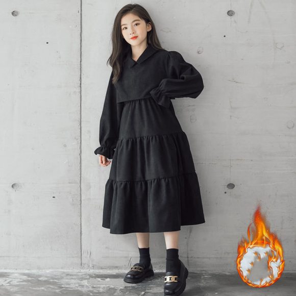 Corduroy Cotton Children's Clothing Trendy Fan Thick Warm Skirt - Image 5