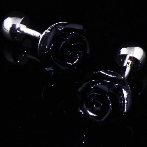 Black Rose French Cufflinks - Image 4
