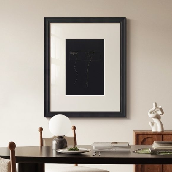 Black And White Lines High-end Abstract Paintingfor Hanging Retro Decorative Painting - Image 7