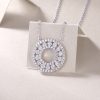 Reciprocating Luxury Fashion Diamond Pendant Necklace Set With Mosan Diamond Silver Ornaments - Image 4