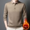 Autumn And Winter New Men's Fleece T-shirt Lapel Loose, Simple And All-matching - Image 6