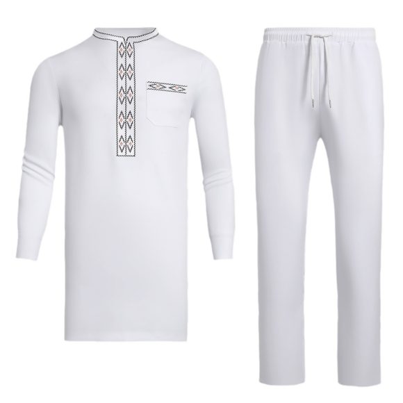 African Men's Ethnic Suit High Quality Embroidery - Image 4