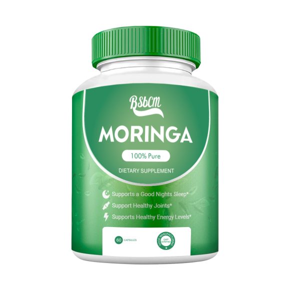 Pure Moringa Powder Capsules Of Nutrient-Rich Moringa - Natural Antioxidant Superfood - Promotes Energy, Skin Health, Gut Well-Being - With Essential Vitamins & Amino Acids 60 Count