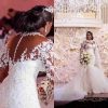 Long Sleeves Mermaid  White Wedding Dress - Image 4