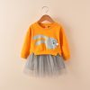 New spring infant skirt 1 long sleeved dress 2 female baby cartoon 3 4 princess dress lace dress tide - Image 4