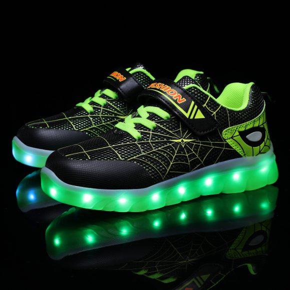 Size 26-37 Kids Led USB Recharge Glowing Shoes Children's Hook Loop - Image 4