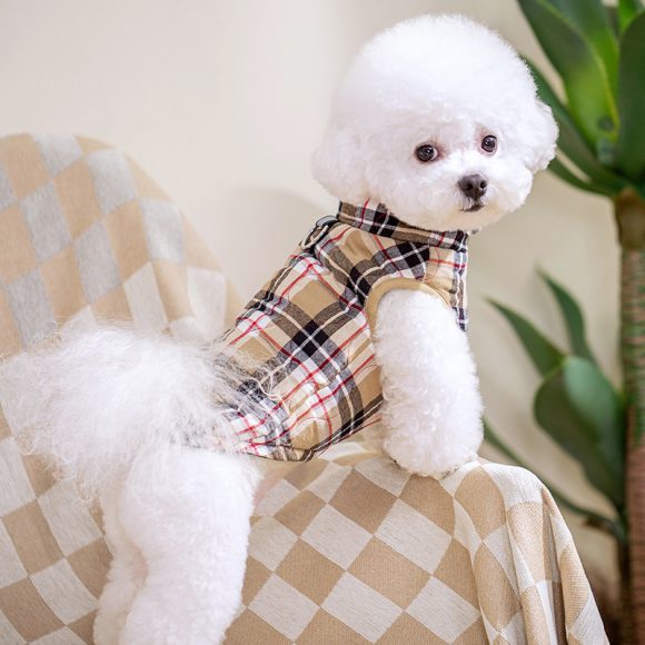 Winter Pet Dog Clothes Heavy Cotton Pet Clothes Jacket Plaid Zipper Down Jacket Pets Supplies - Image 2
