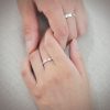 Sterling Silver  Ring Arrow Brushed Couple Ring - Image 7