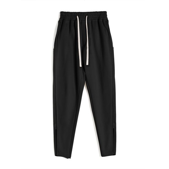Slim Fit Leg Opening Zipper Ankle Banded Pants - Image 7