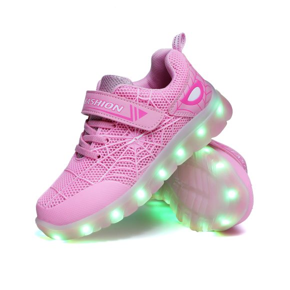 Size 26-37 Kids Led USB Recharge Glowing Shoes Children's Hook Loop - Image 6