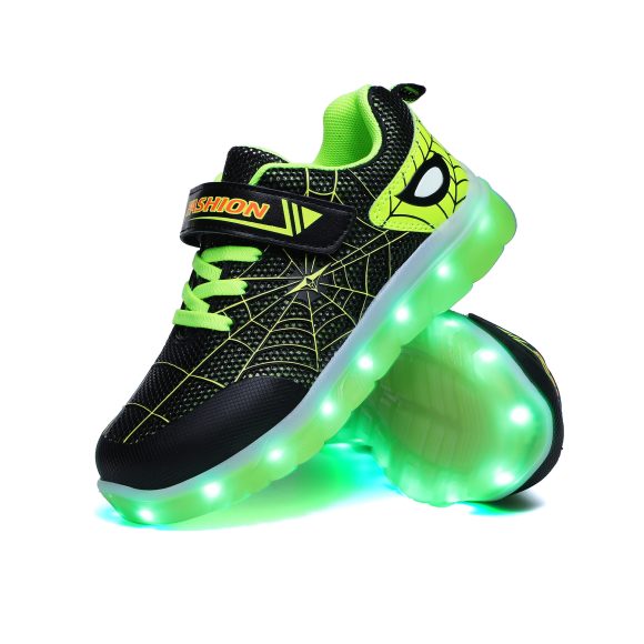 Size 26-37 Kids Led USB Recharge Glowing Shoes Children's Hook Loop - Image 2