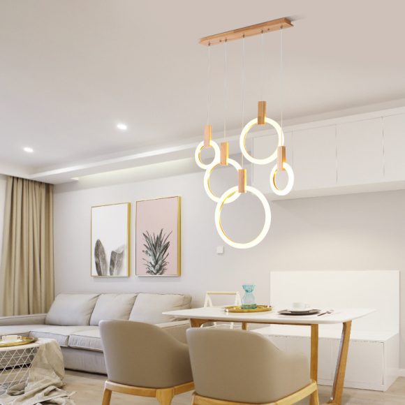 Round ring wooden lamp - Image 7
