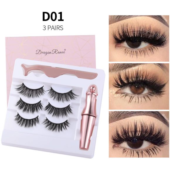 Natural Long Lasting Magnetic Liquid Eyeliner & Magnetic False Eyelashes & Tweezer Set Make up Set - Image 8