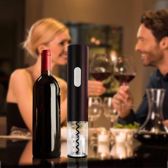 Electric Wine Opener Automatic Electric Wine Bottle Corkscrew Opener With Foil Cutter Wine Bottle Opener Kit - Image 2