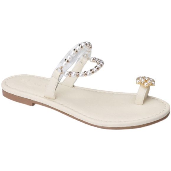 French Pearl Style Slippers Female Summer Outdoor Slippers Toe Gentle Beach Flat - Image 5