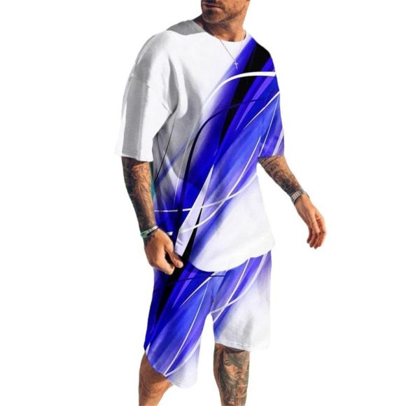 Short Sleeve Foreign Trade Men Leisure Set Suit - Image 5