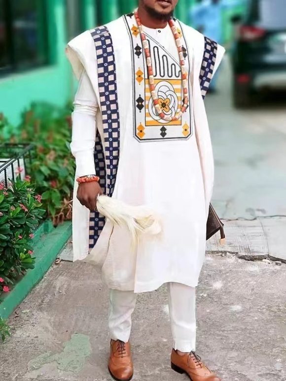 African Ethnic Print Casual Men's Three-piece Suit - Image 6