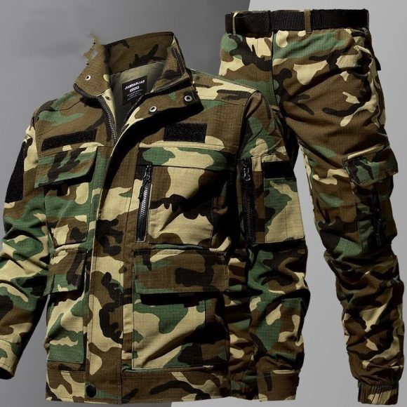 Camouflage Clothing Men's Autumn And Winter Suit Tear-resistant Fitness Shirt Labor Overalls - Image 6