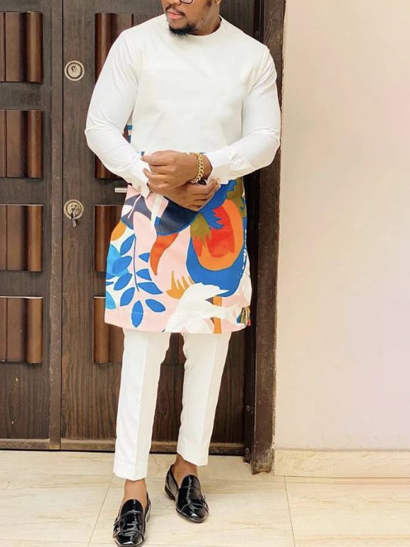 Men Leisure Set Suit Printed Shirt And Pants - Image 10
