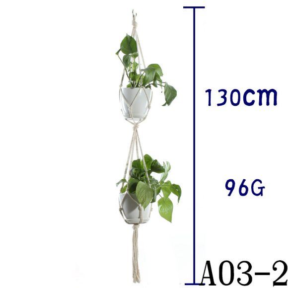 Flower Pot Net Bag Beige Cotton Rope Indoor Plant Hanger Hanging Basket Sling - Image 5