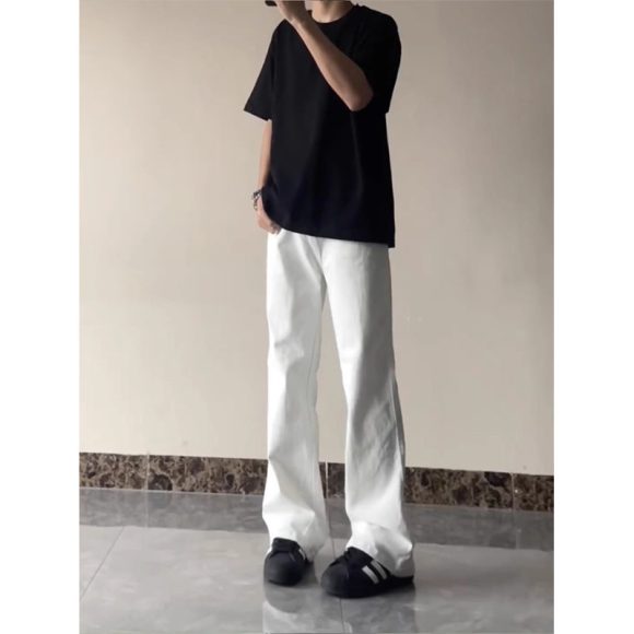 Black Casual Trousers Straight Micro-pull - Image 10