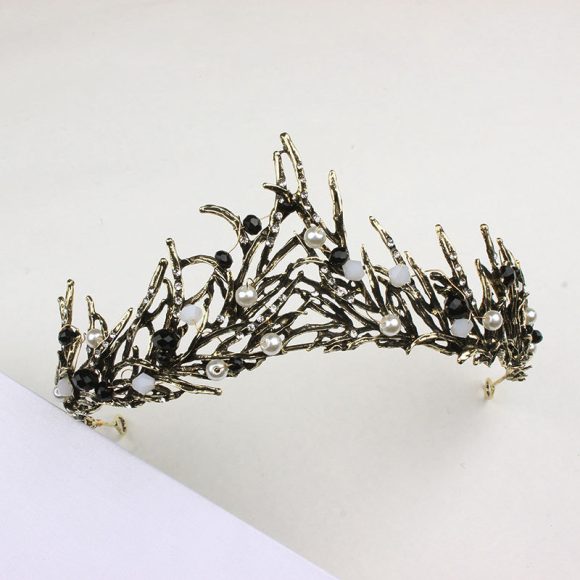 Bride Getting Married Black Big Crown Dress - Image 4