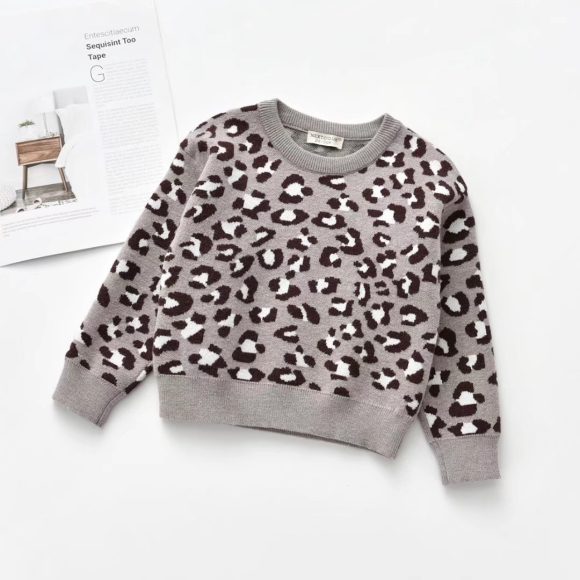 New Korean Style Jumper Leopard Sweater For Kids - Image 3