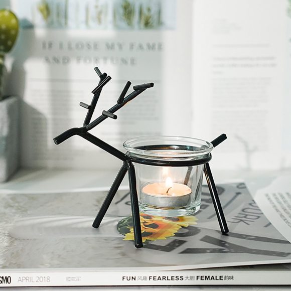 Wrought iron fawn candle holder - Image 6