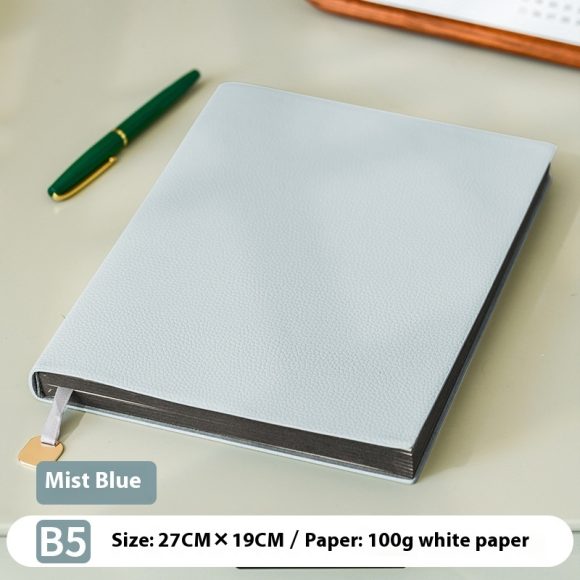 Litchi Pattern Soft Leather Covered Notebook - Image 4