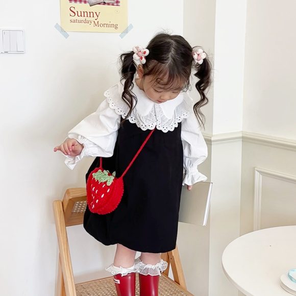 Handmade Knitted Children's Wool Cute Strawberry Crossbody Bag - Image 10