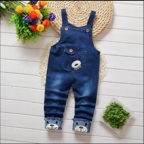 Baby Boy Denim Overalls Kids Jeans - Image 2