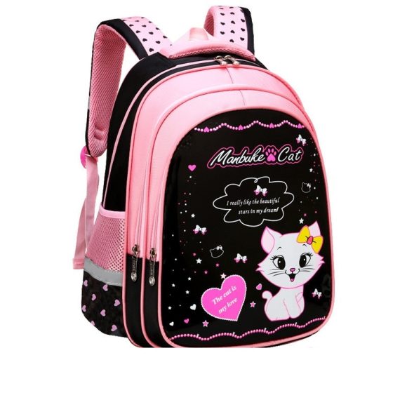 Kids School Cute Cat Print Backpack - Image 8